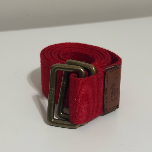 Polo Ralph Lauren Men’s red cloth D-ring belt